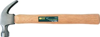 FIT Молоток-гвоздодер деревянная ручка 450г (27мм)  1/6/36 оптом