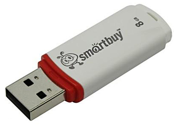 флешка  8 GB USB 2.0 Smartbuy Crown White оптом