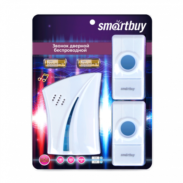 Smartbuy звонок беспроводной дверной с цифр. код. две кнопки один динамик SBE-12-DP4-32 (1/60) оптом