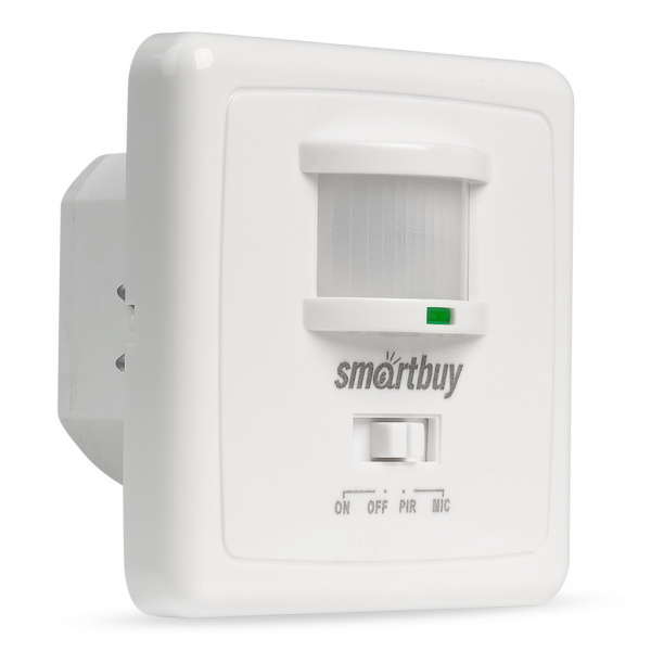 Smartbuy датчик движ.встраиваемый, с датчиком звука 500Вт, до 9м IP20 (sbl-ms-003)   оптом