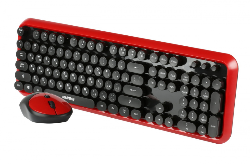 Smartbuy комплект клавиатура+мышь  с круглыми клавишами 620382AG-RK чёрно-красный (SBC-620382AG-RK) оптом