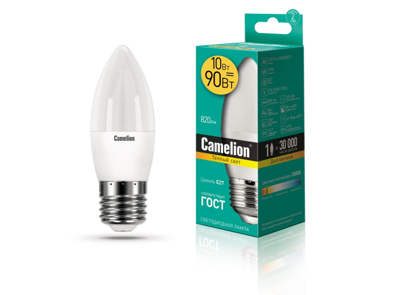 Camelion лампа СВЕЧА С35 LED10-/830/E27 ULTRA   10/100 оптом