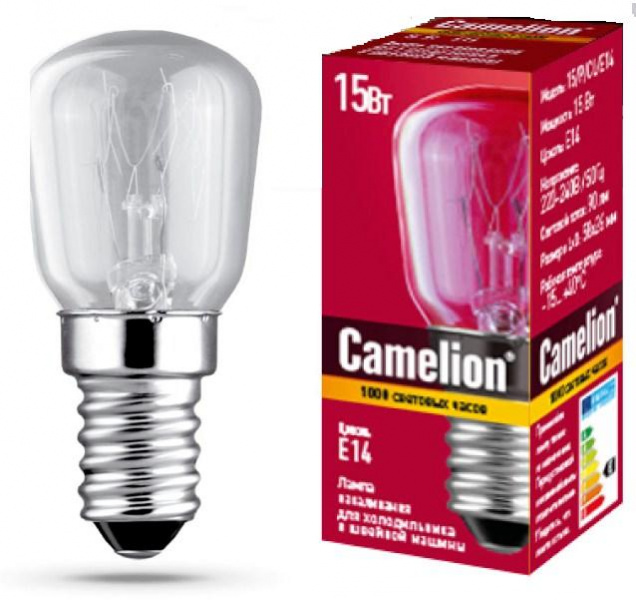 Camelion лампа  MIC 15/P/CL/E14 в инд. уп. (для холодильника и швейных машин) 1/50/500 оптом