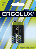 Ergolux батарейка 6LR61 1бл. (9v)  1/12/60  оптом