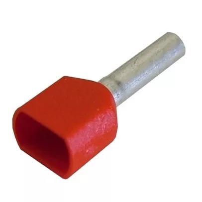 REXANT 08-2803 Наконечник штыревой втулочный изолир. (НШВИ F-8мм) 2х1мм² (TE-1008) красный (100)  оптом