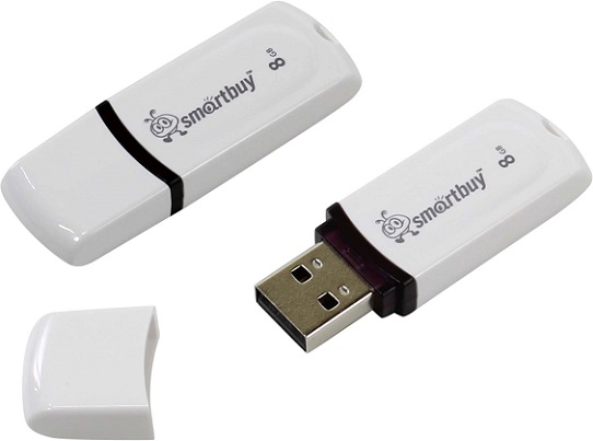 флешка  8 GB USB 2.0 Smartbuy Paean White оптом