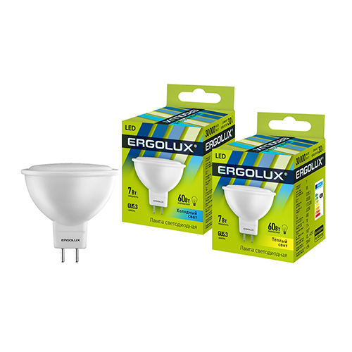 Ergolux лампа JCDR LED7-/3000K/GU5.3 светод. 10/100 оптом