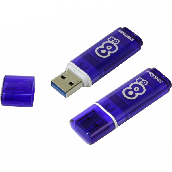 Smartbuy флешка  8 GB USB 3.0 Glossy series Dark Blue оптом