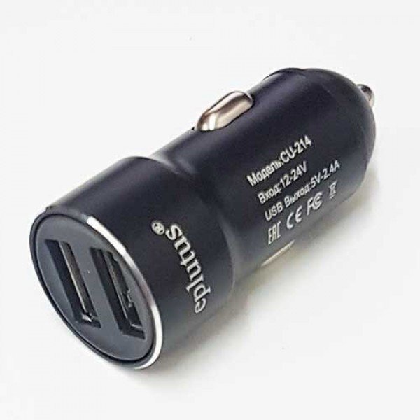 Eplutus автозарядка CU-214 2,4А 2USB вых. напряж.5V оптом Eplutus автозарядка CU-214 2,4А 2USB вых. напряж.5V оптом