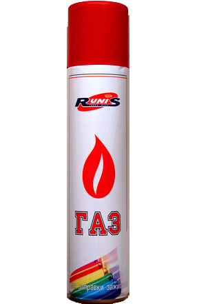 Газ для зажигалок RUNIS 405мл, белый, метал. баллон с переход. (15)ТРАНСП. КОМПАНИЯМИ НЕ ОТПРАВЛЯЕМ оптом