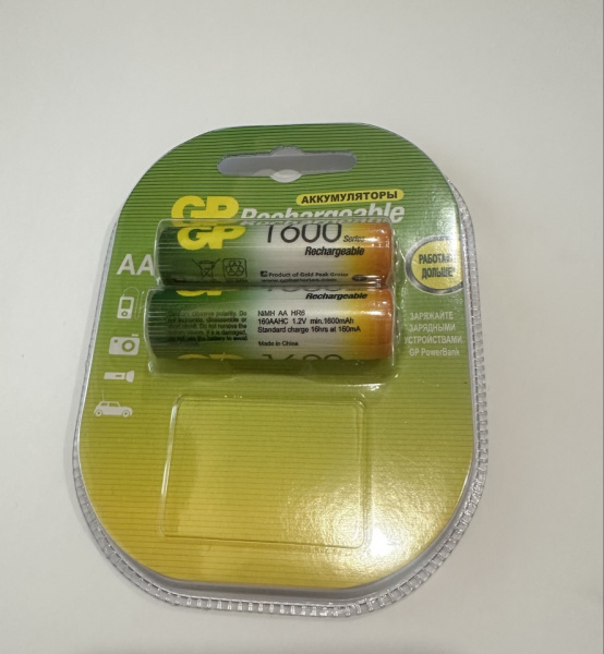 GP батарейка аккум. R-06 1600 mA 2бл.\20\200 оптом