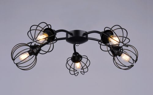 Светильник РС20888 BK/5C "Аргус" (металл,  5*Е14) п/ос							 оптом