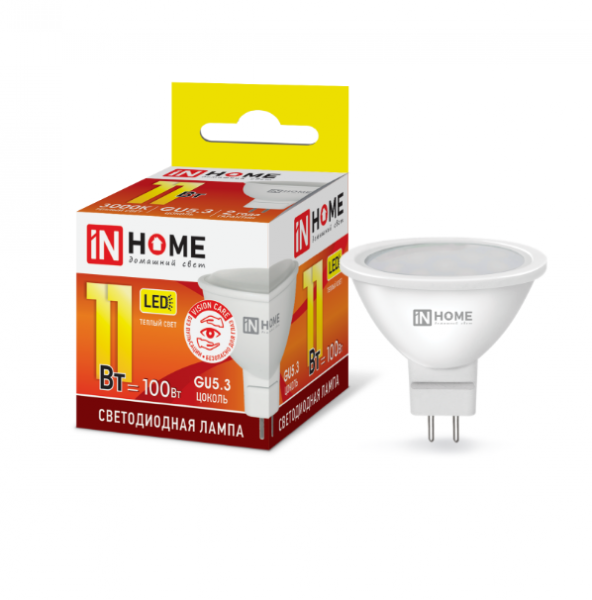 IN HOME лампа LED-JCDR 11Вт GU5.3 3000К 990Лм оптом