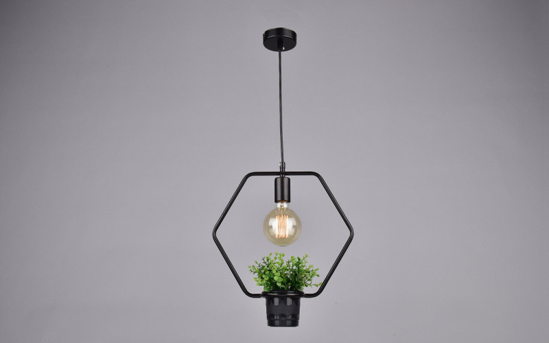 Светильник РС20853 BK/1P "Геометрия" (E27, металл) п/ос оптом