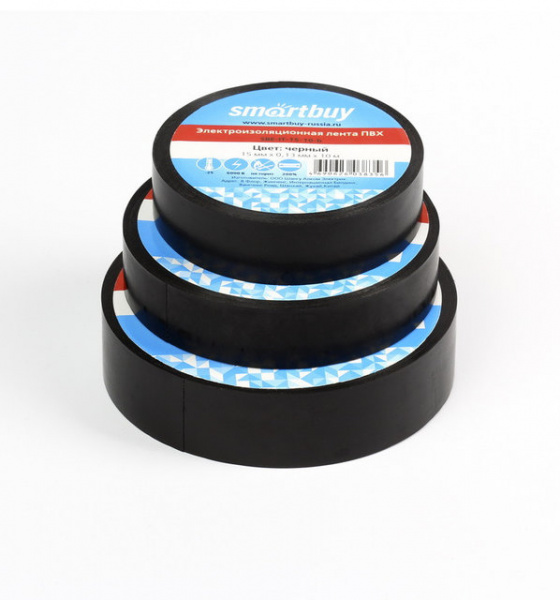Smartbuy изолента  13х15-20 чёрная арт.SBE-IT-15-20-b (10/200) хит продаж!!! оптом