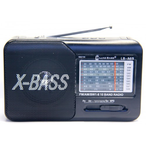 Радиоприёмник LUXE BASS LB-A69 +USB/SD чёрный  оптом