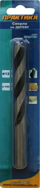 ПРАКТИКА Сверло по дереву серия "Мастер" 12 x 140 мм, блистер 034-885 оптом ПРАКТИКА Сверло по дереву серия "Мастер" 12 x 140 мм, блистер 034-885 оптом