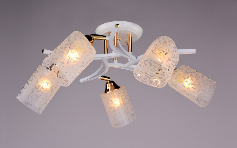 Светильник РС20013 WT+FG/5C (металл, стекло, 5*Е27) п/ос оптом