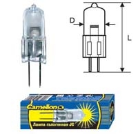 Camelion лампа JC 20W g4 12V (галоген. без рефлектора) 1/5/100/1000 хит продаж!!! оптом