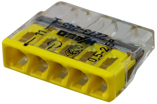 WAGO клемма серии 2273-245 на 5 пров. (100 шт) Германия (с пастой, для медных и алюм. проводов) оптом