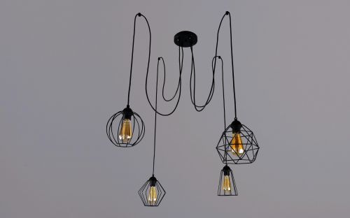 Светильник РС20871 BK/4P "Центавр" (металл, стекло, 4*Е27) п/ос	 оптом