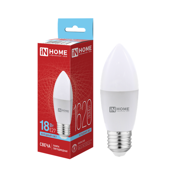IN HOME лампа LED-СВЕЧА 18Вт E27 6500K 1620Лм оптом