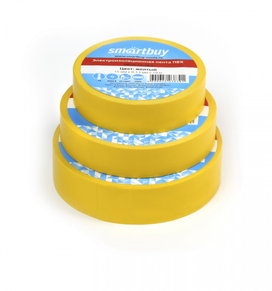 Smartbuy изолента  13х15-20 жёлтая арт.SBE-IT-15-20-y (10/200) оптом