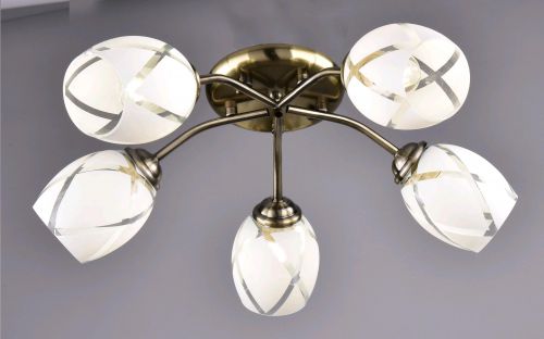 Светильник РС21215 AB/5C (металл, стекло, 5*Е27) п/ос									 оптом