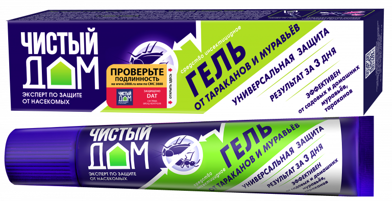ЧИСТЫЙ ДОМ Гель от тараканов и муравьёв 35 г  10/40 п/ост. оптом