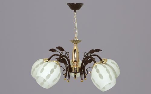 Светильник РС21038 BRN+FG/5P (металл, стекло, 5*Е27)	п/ос	 оптом