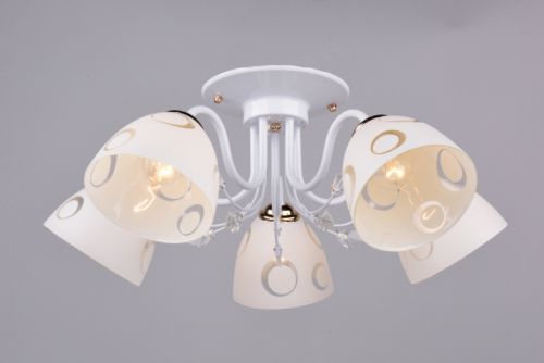 Светильник РС20191 WT+FG/5C  (металл, стекло, 5*Е27) п/ос			 оптом