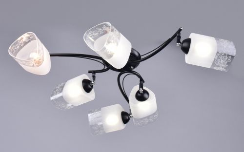 Светильник РС20891 BK+CR/6C (металл, стекло, 6*Е27) п/ос						 оптом