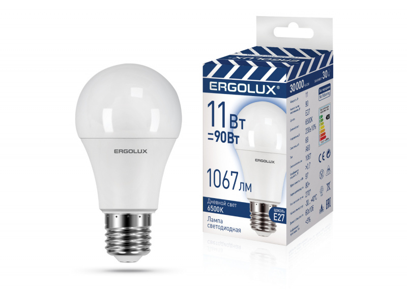 Ergolux лампа  А60 LED11-/6500K/E27 светод. ПРОМО 10/100 хит продаж!!! оптом