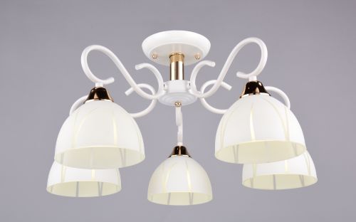 Светильник РС20106 WT+FG/5C (металл, стекло, 5*Е27) п/ос	 							 оптом