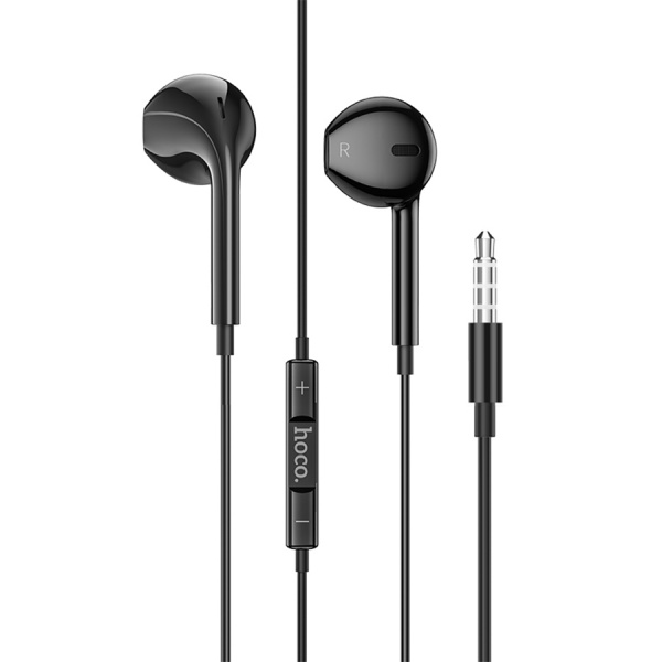 HOCO наушники M101 проводные 3.5мм "Crystal" с микрофоном чёрные оптом