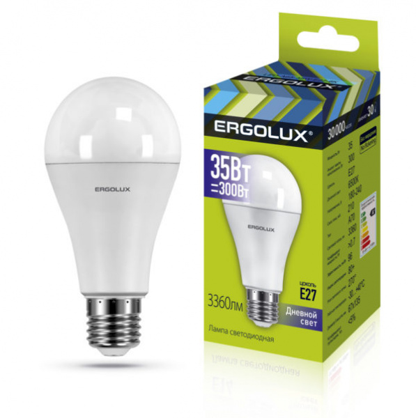 Ergolux лампа  А70 LED35-/6500K/E27 светод. 10/100 хит продаж!!! оптом