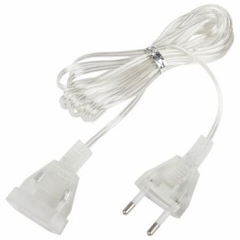 Удлинитель для гирлянды прозрачный с вилкой 5 метров 1/10 оптом Удлинитель для гирлянды прозрачный с вилкой 5 метров 1/10 оптом