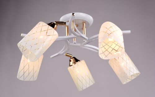 Светильник РС17790 WT+FG/5C (металл, стекло, 5*Е27) п/ос оптом