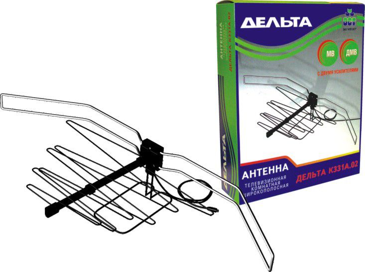 Дельта К 331.02 антенна МВ+ДМВ комнатная (15)  оптом