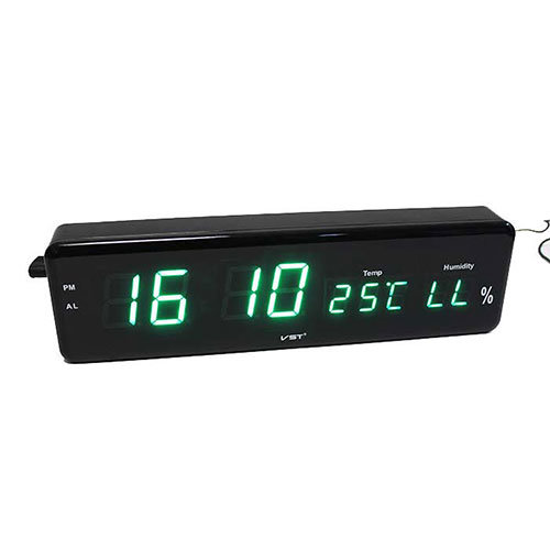 VST-805S-4 часы электронные (ярко-зелёные цифры) + влажность,кабель+блок в комлпекте   оптом
