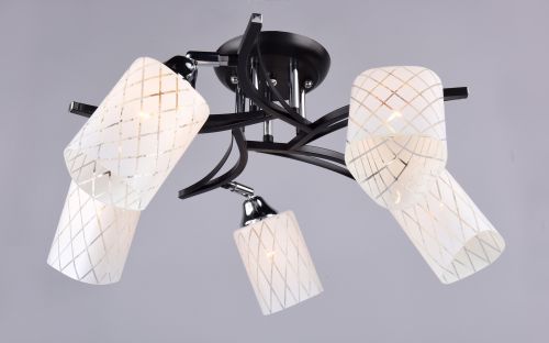 Светильник РС17790 BK+CR/5C (металл, стекло, 5*Е27) п/ос оптом