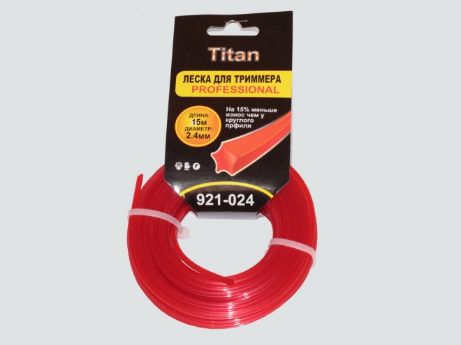ТИТАН Триммерная леска ЗВЕЗДА 2.40мм*15м, красная оптом ТИТАН Триммерная леска ЗВЕЗДА 2.40мм*15м, красная оптом