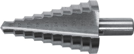 FIT Сверло ступенчатое HSS по металлу, 9 ступеней, 4-12 мм  45/60/600 оптом
