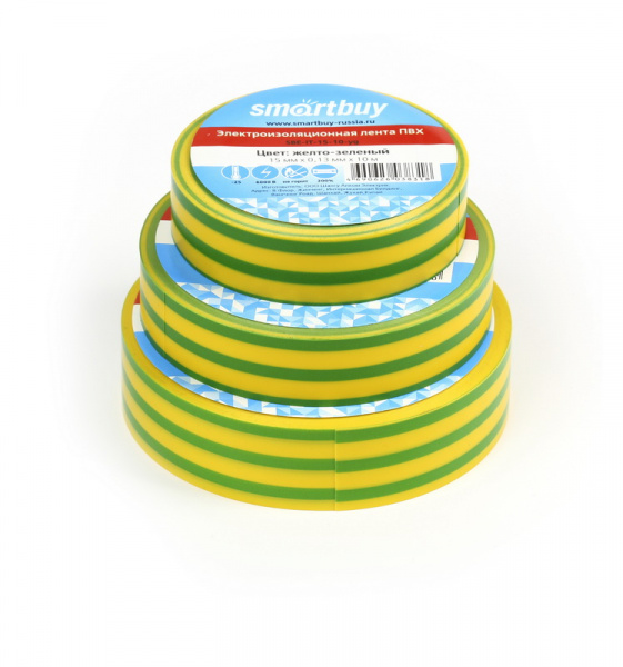 Smartbuy изолента  18х19-20 жёлто-зелёная арт.SBE-IT-19-20-yg (10/200) оптом