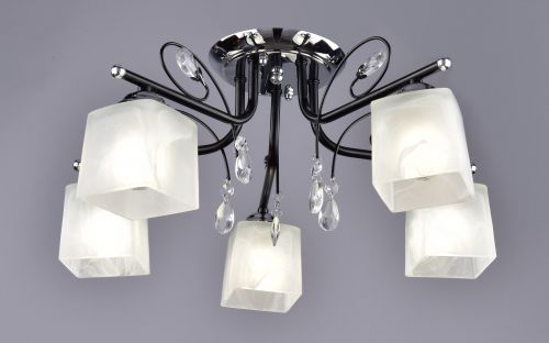 Светильник РС20824 BK+CR/5C (металл, стекло, 5*Е27) п/ос оптом