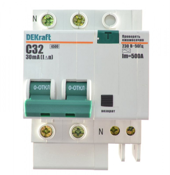 DEKraft ДИФ101 2п 16А 30мА-С (4) оптом DEKraft ДИФ101 2п 16А 30мА-С (4) оптом