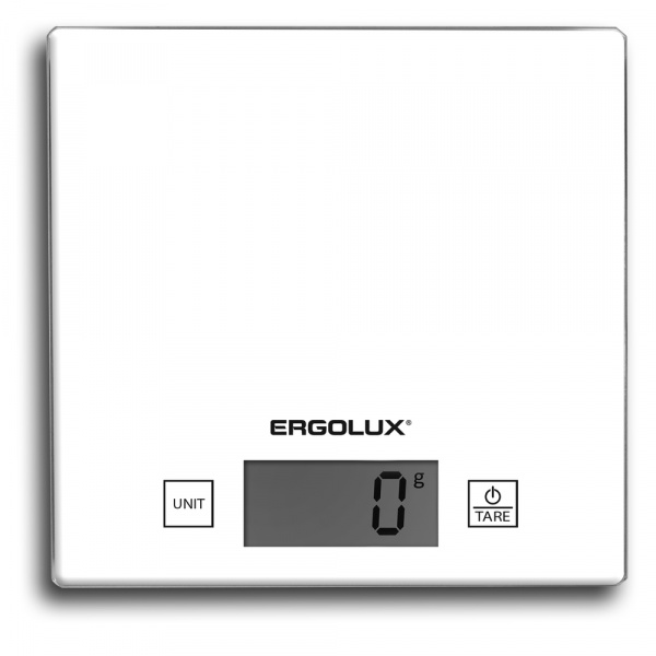 ERGOLUX Весы кухонные ELX-SK01-С01 белые (до 5 кг, 150*150 мм)  оптом