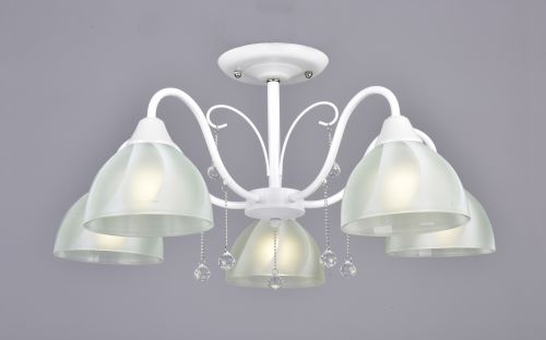 Светильник РС20896 WT+CR/5C "Симфония" (металл, стекло, 5*Е27) п/ос оптом