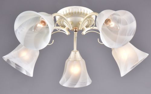 Светильник РС21195 WT+FG/5C (металл, стекло, 5*Е14) п/ос								 оптом