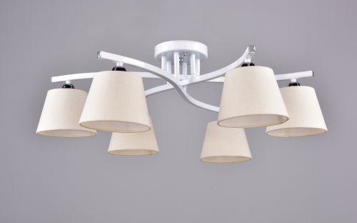 Светильник РС20942 WT+CR/6C "Болеро" (металл, ткань, ПВХ, 6*Е27) п/ос оптом